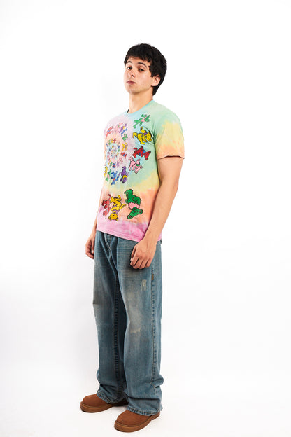 1995 Vintage Liquid Blue Grateful Dead Dancing Bears Tie Dye T-shirt (M)