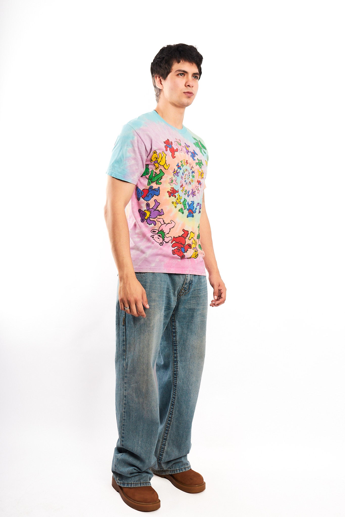 1995 Vintage Liquid Blue Grateful Dead Dancing Bears Tie Dye T-shirt (M)