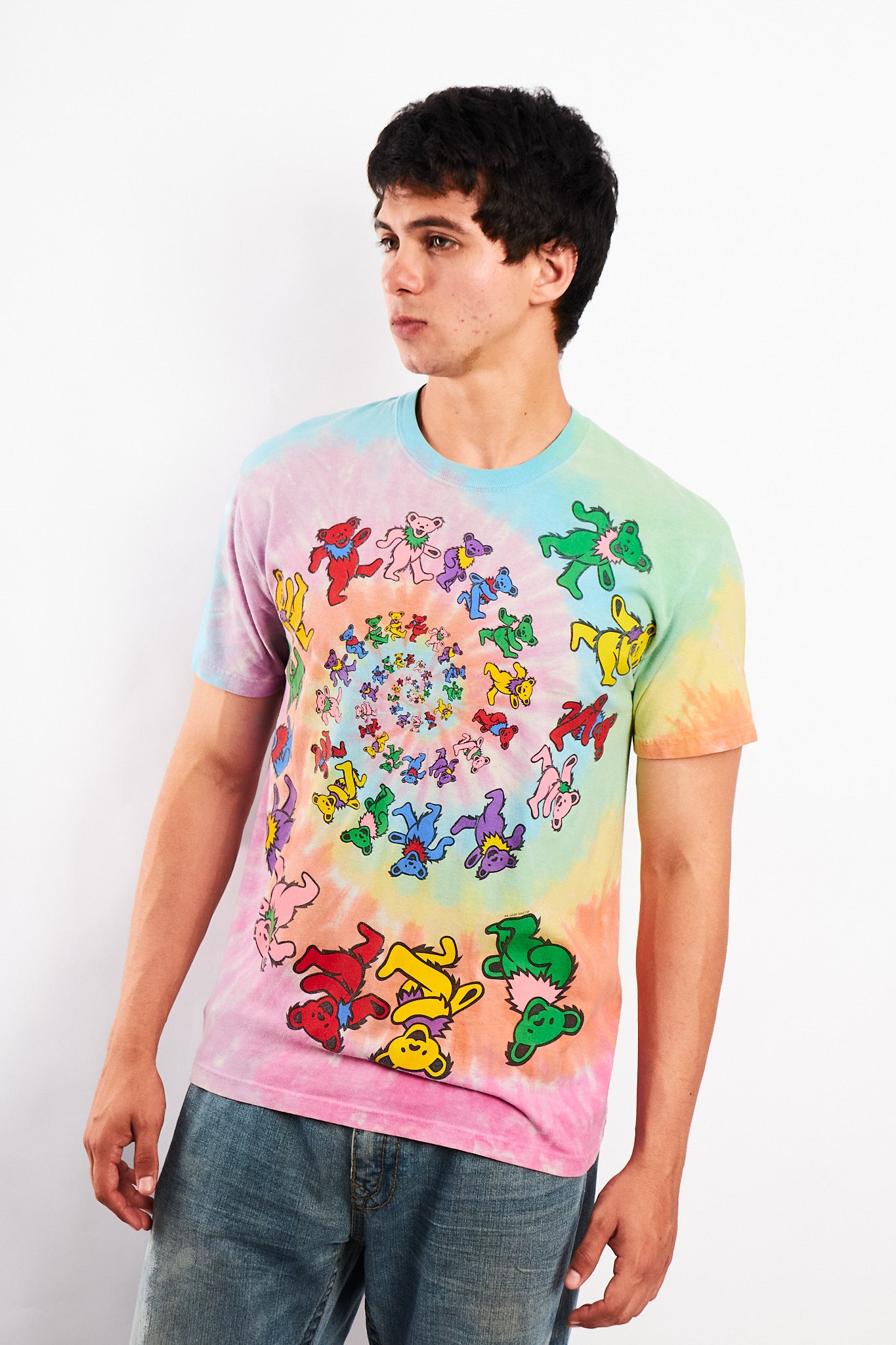 1995 Vintage Liquid Blue Grateful Dead Dancing Bears Tie Dye T-shirt (M)