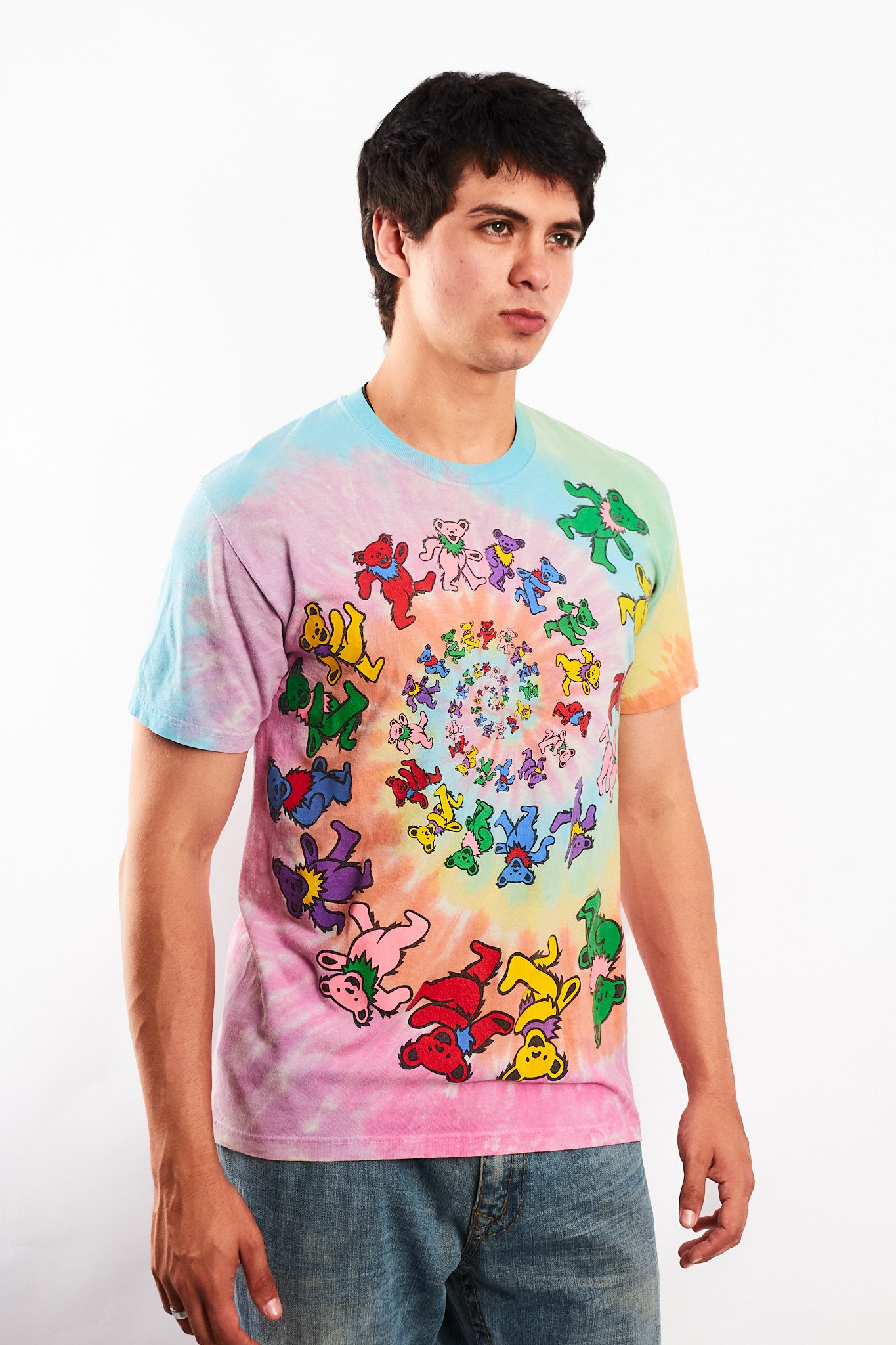 1995 Vintage Liquid Blue Grateful Dead Dancing Bears Tie Dye T-shirt (M)