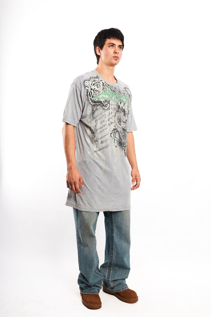 Y2K Vintage Ed Hary by Christian Audigier Rhinestone Graphic T-shirt (L/XL)