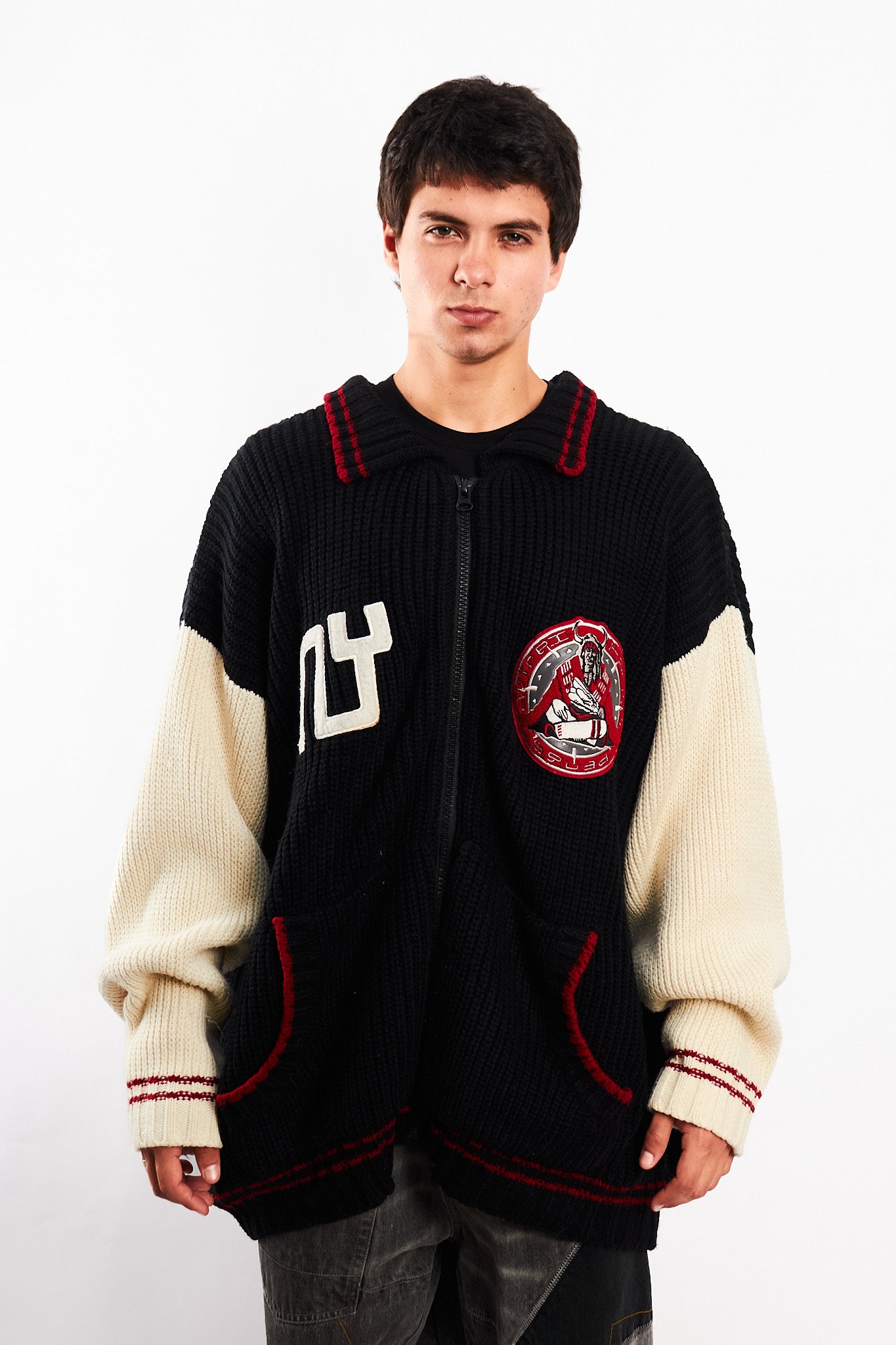 1990 Vintage Avirex Hockey Squad Wool Jacket (XXL)
