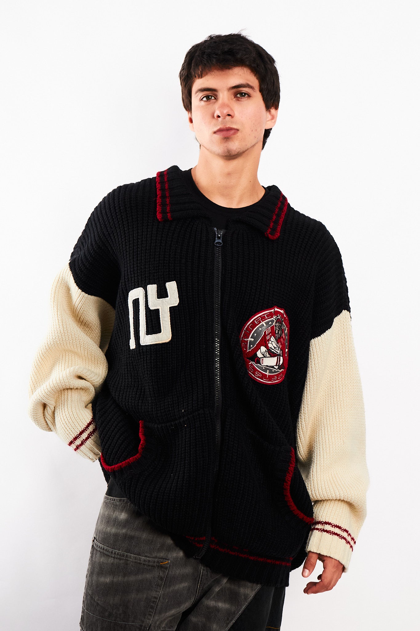 1990 Vintage Avirex Hockey Squad Wool Jacket (XXL)