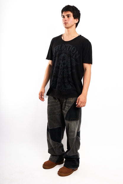 Y2K Vintage Affliction Skull Wings T-shirt (L/XL)