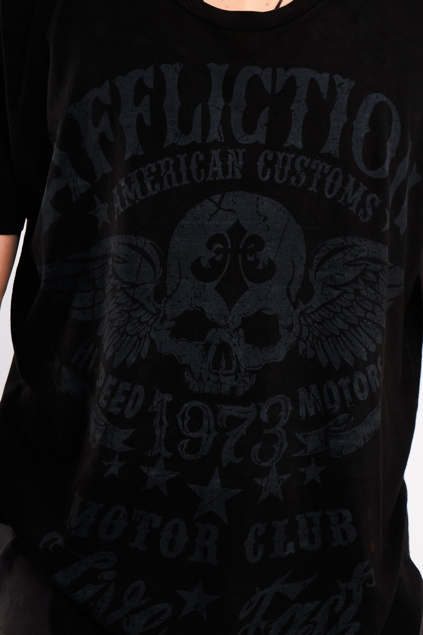 Y2K Vintage Affliction Skull Wings T-shirt (L/XL)