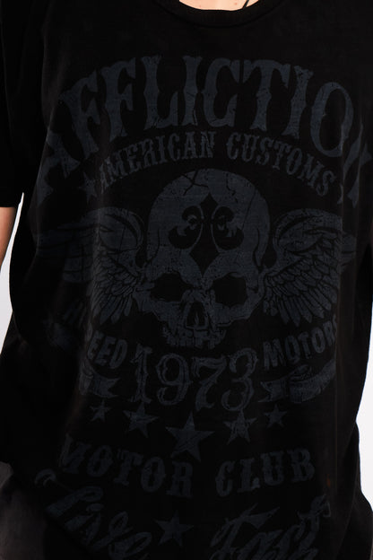 Y2K Vintage Affliction Skull Wings T-shirt (L/XL)