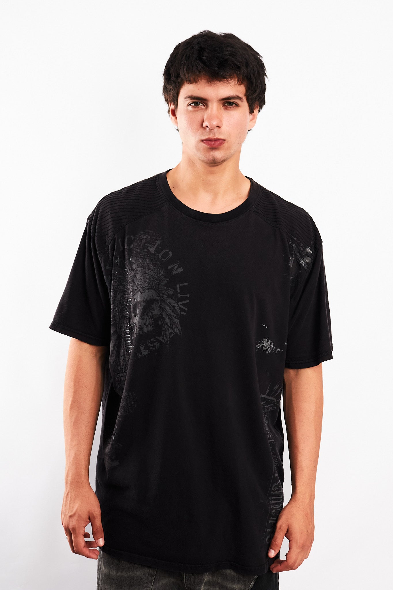 Y2K Vintage Affliction Skull Tee (L/XL)