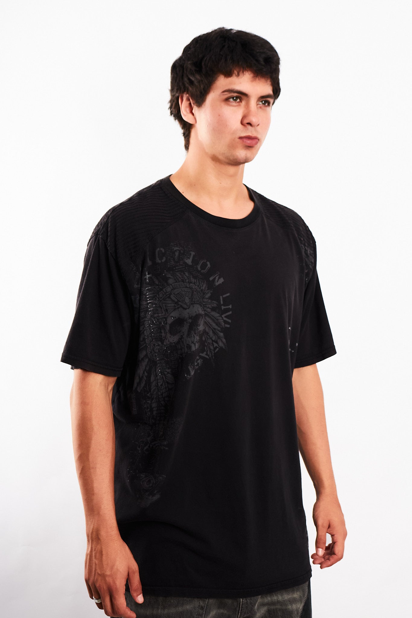 Y2K Vintage Affliction Skull Tee (L/XL)