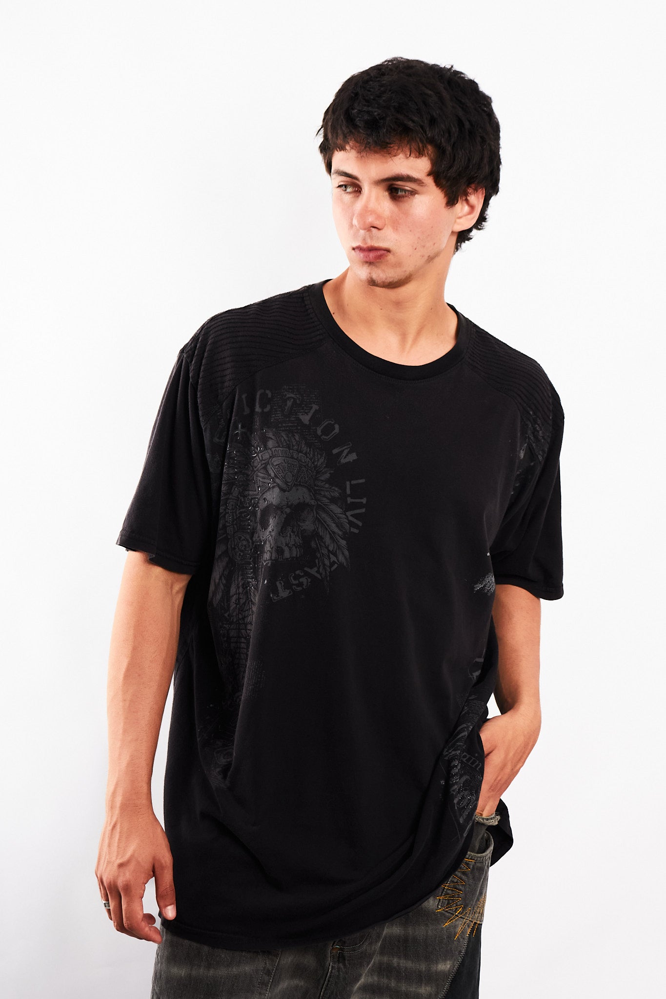 Y2K Vintage Affliction Skull Tee (L/XL)