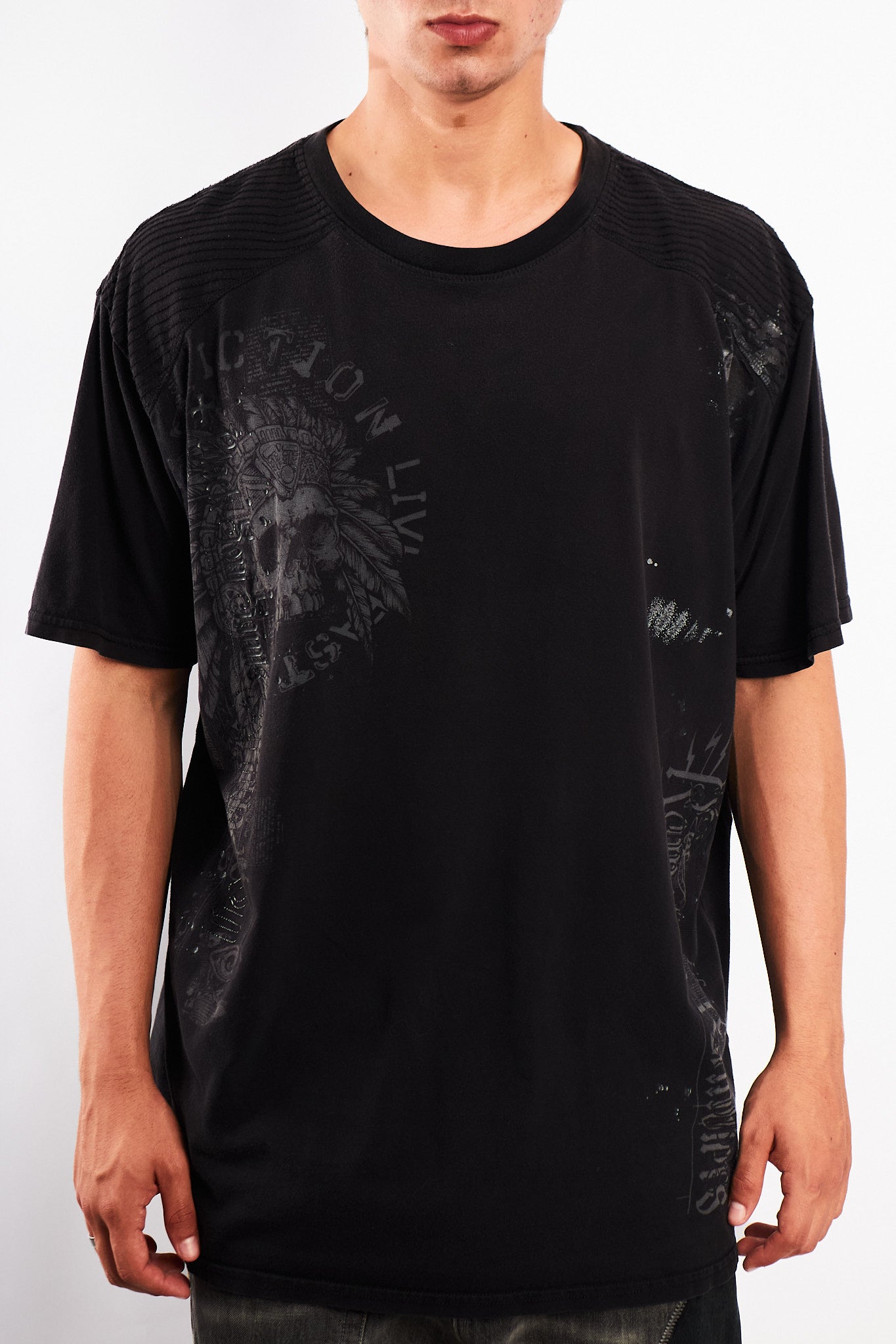 Y2K Vintage Affliction Skull Tee (L/XL)