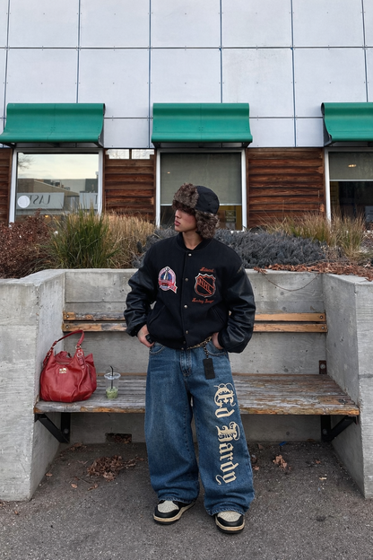 Vintage Y2K Ed Hardy Tattoo Print Born Free Baggy Wide Leg Jean (32)