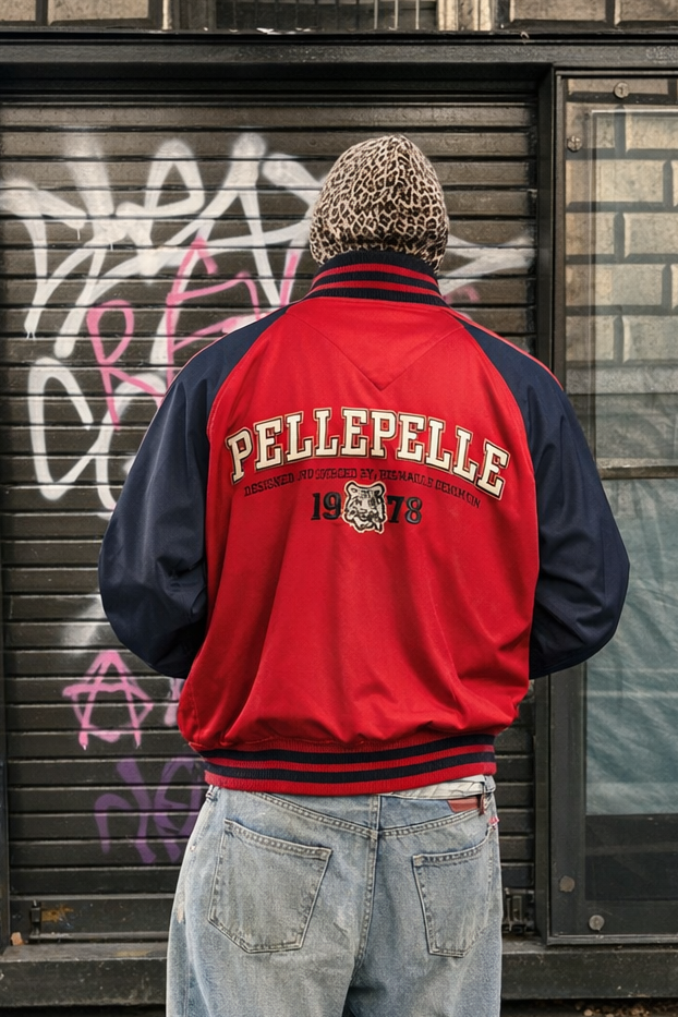 Vintage Y2K Pelle Pelle Big Logo Tiger Track Jacket (XL)