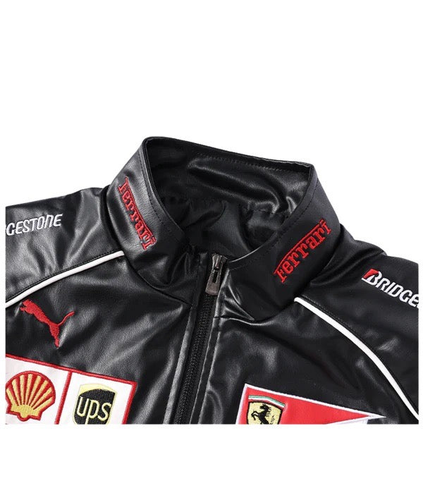 Ferrari White Vegan Leather Jacket