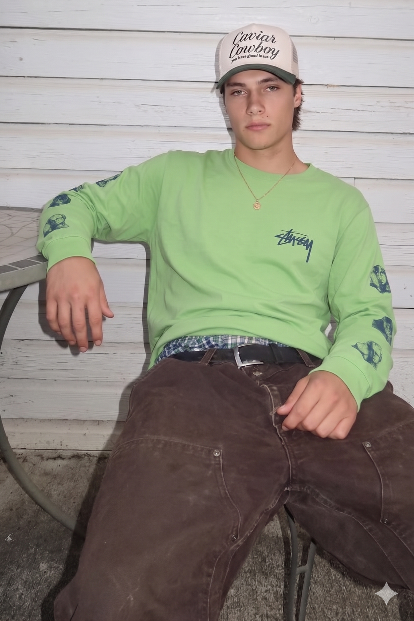 Vintage Stussy Angels Pigment Longsleeve  (M)