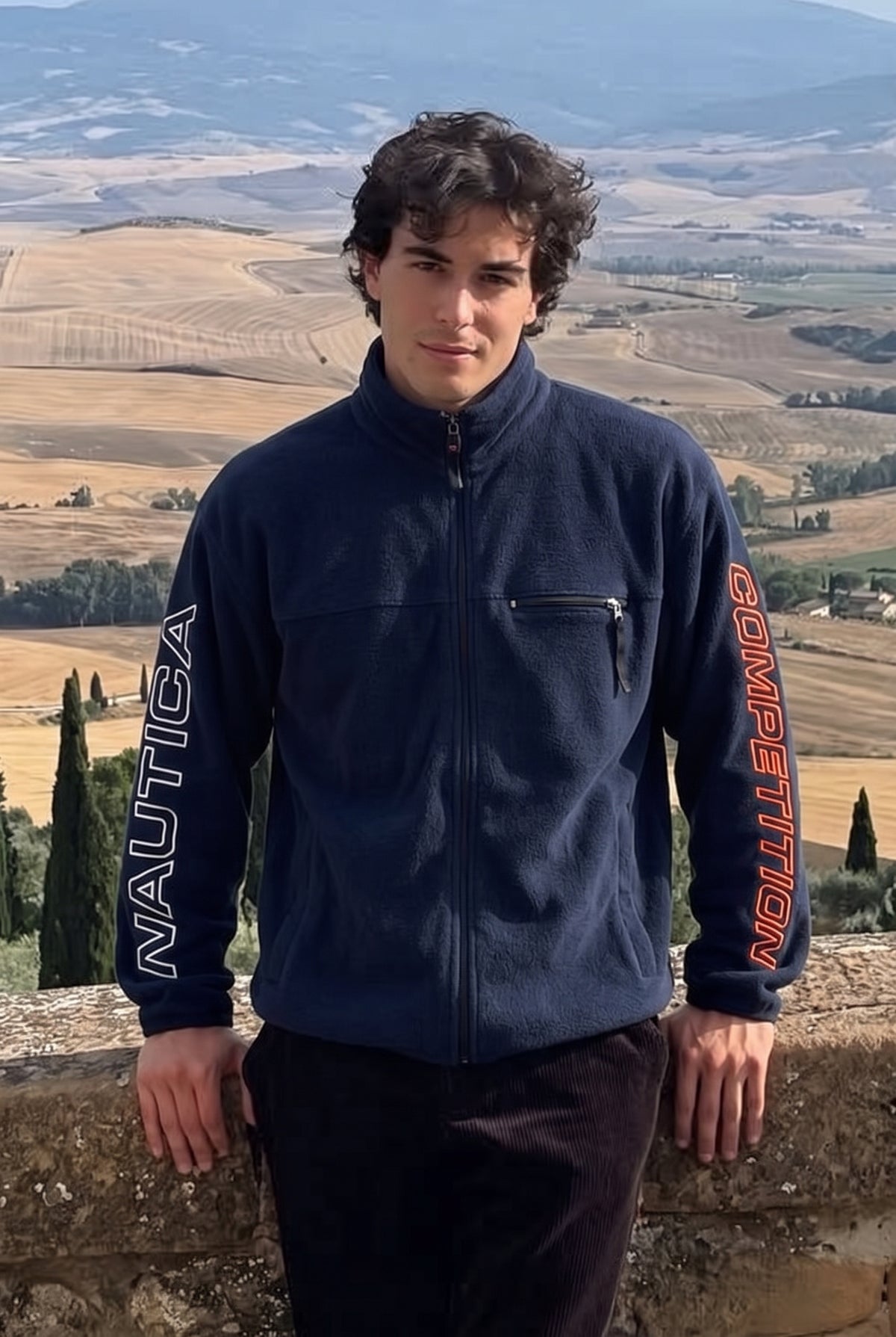2000 Vintage Nautica Competition Fleece Spellout Jacket (L/XL)