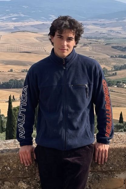2000 Vintage Nautica Competition Fleece Spellout Jacket (L/XL)