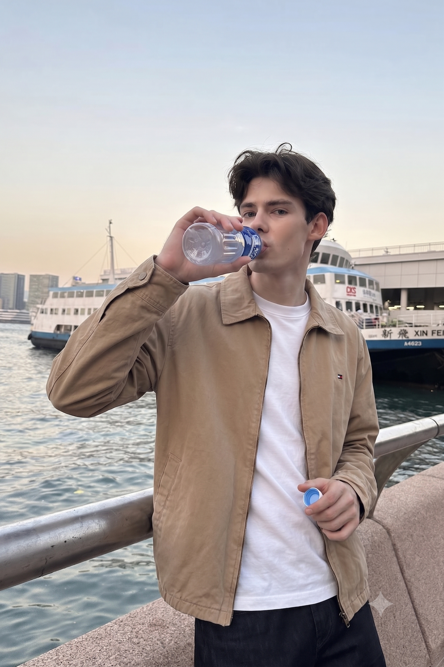 1990 Vintage Tommy Hilfiger Light Camel Harrington (L/XL)