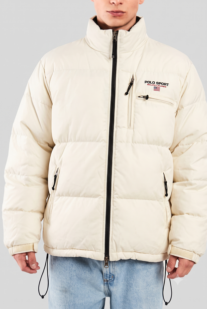 2000 Vintage Polo Sport RL Cream Impermeable Down Puffer Jacket (M/L)