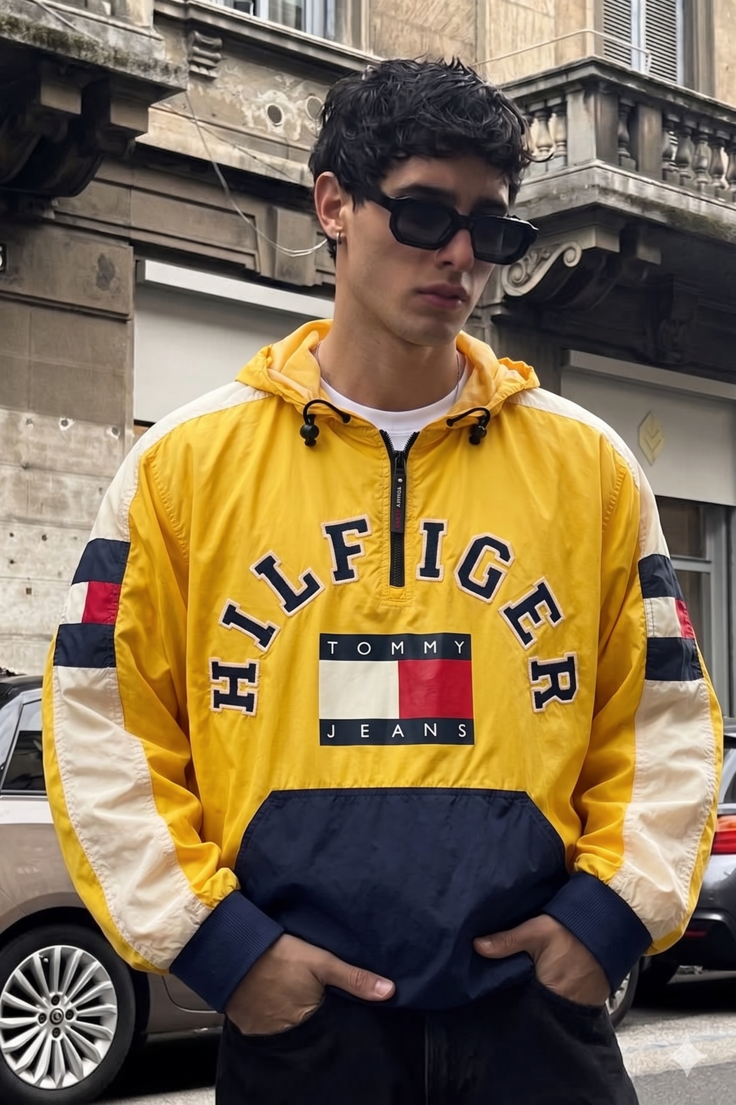 1990 Vintage Tommy Jeans Flag Big Logo Anorak (L/XL)