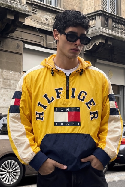 1990 Vintage Tommy Jeans Flag Big Logo Anorak (L/XL)