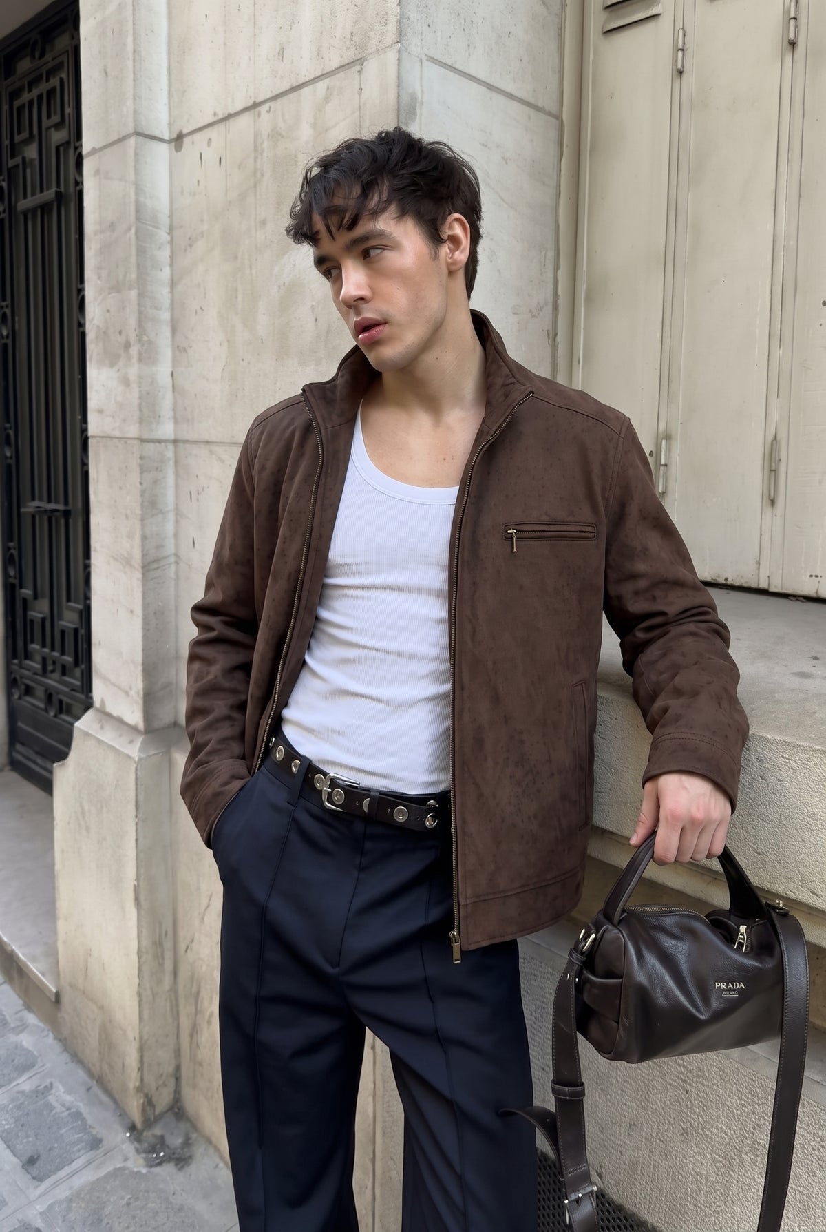 2000 Vintage Tommy Hilfiger Brown Bomber Jacket (M/L)