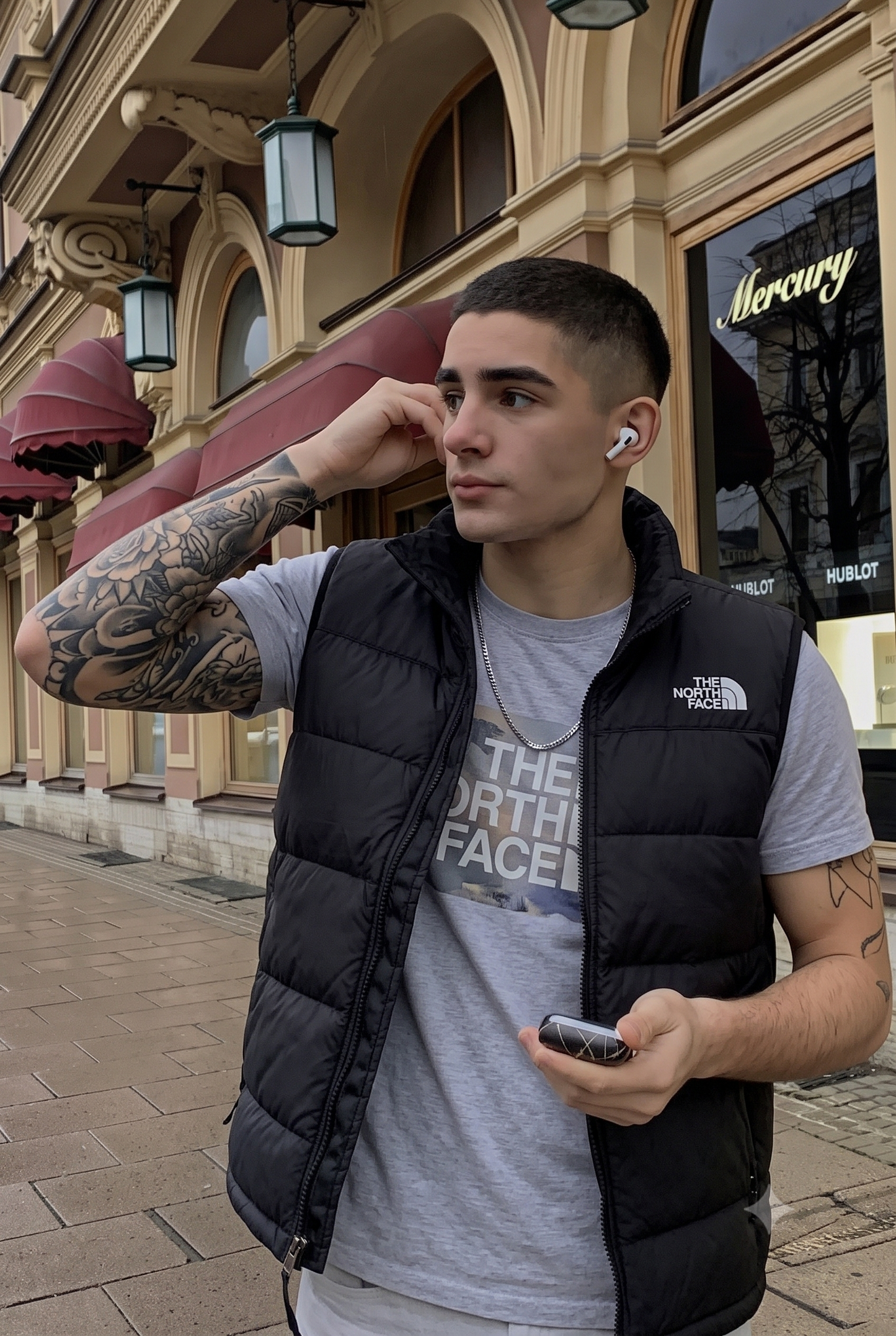 2000 Vintage The North Face Graphite Puffer Vest (S)