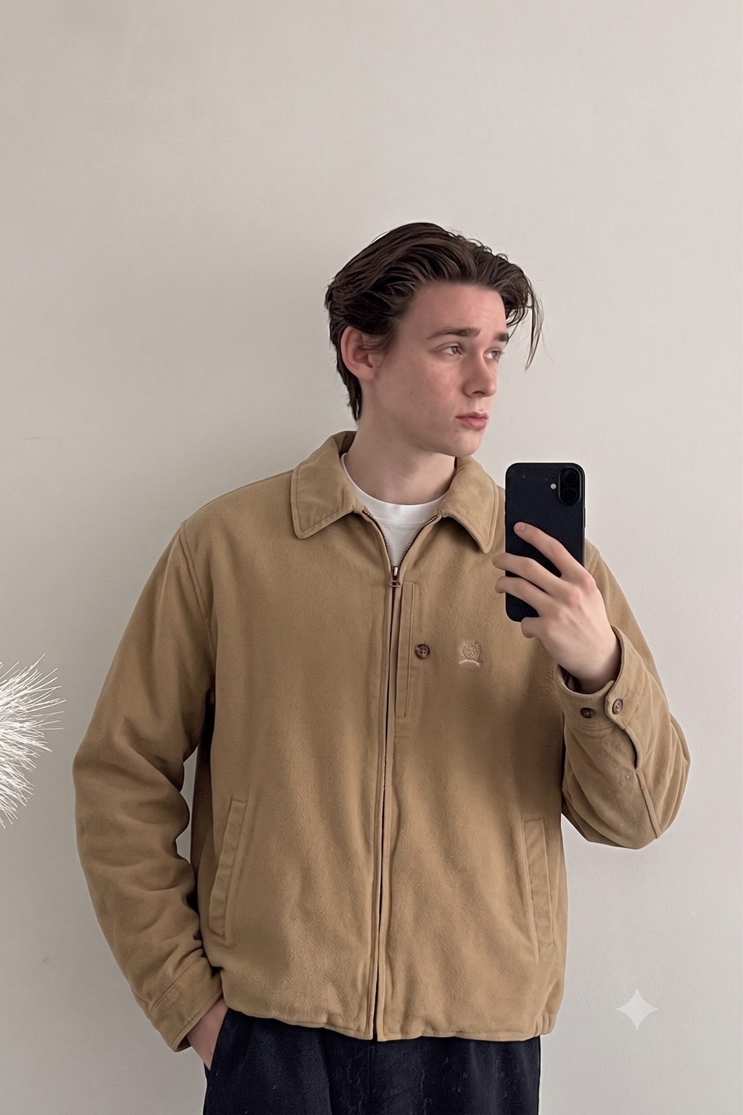 1999 Vintage Tommy Hilfiger Beige Wool Harrington (M/L)