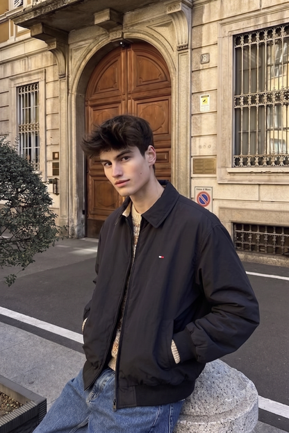 2000 Vintage Tommy Hilfiger Black Harrington (M/L)