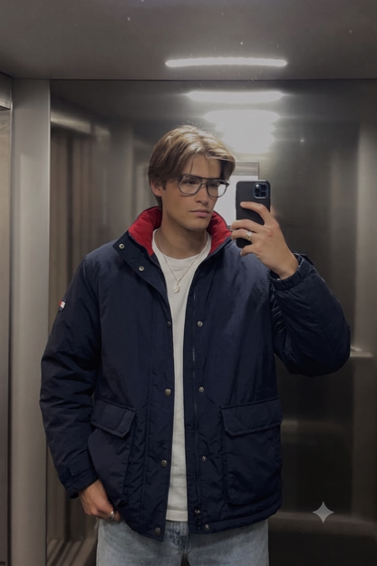 1990 Vintage Tommy Double Collar Down Puffer Parka (M)