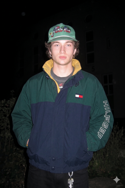 1990 Vintage Tommy Hilfiger Colorblock Spellout Jacket (L/XL)