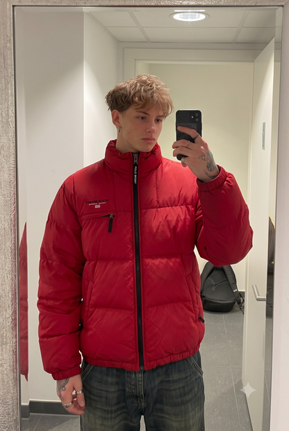 2000 Vintage Polo Sport RL Rust Red Impermeable Down Puffer Jacket (L/XL)