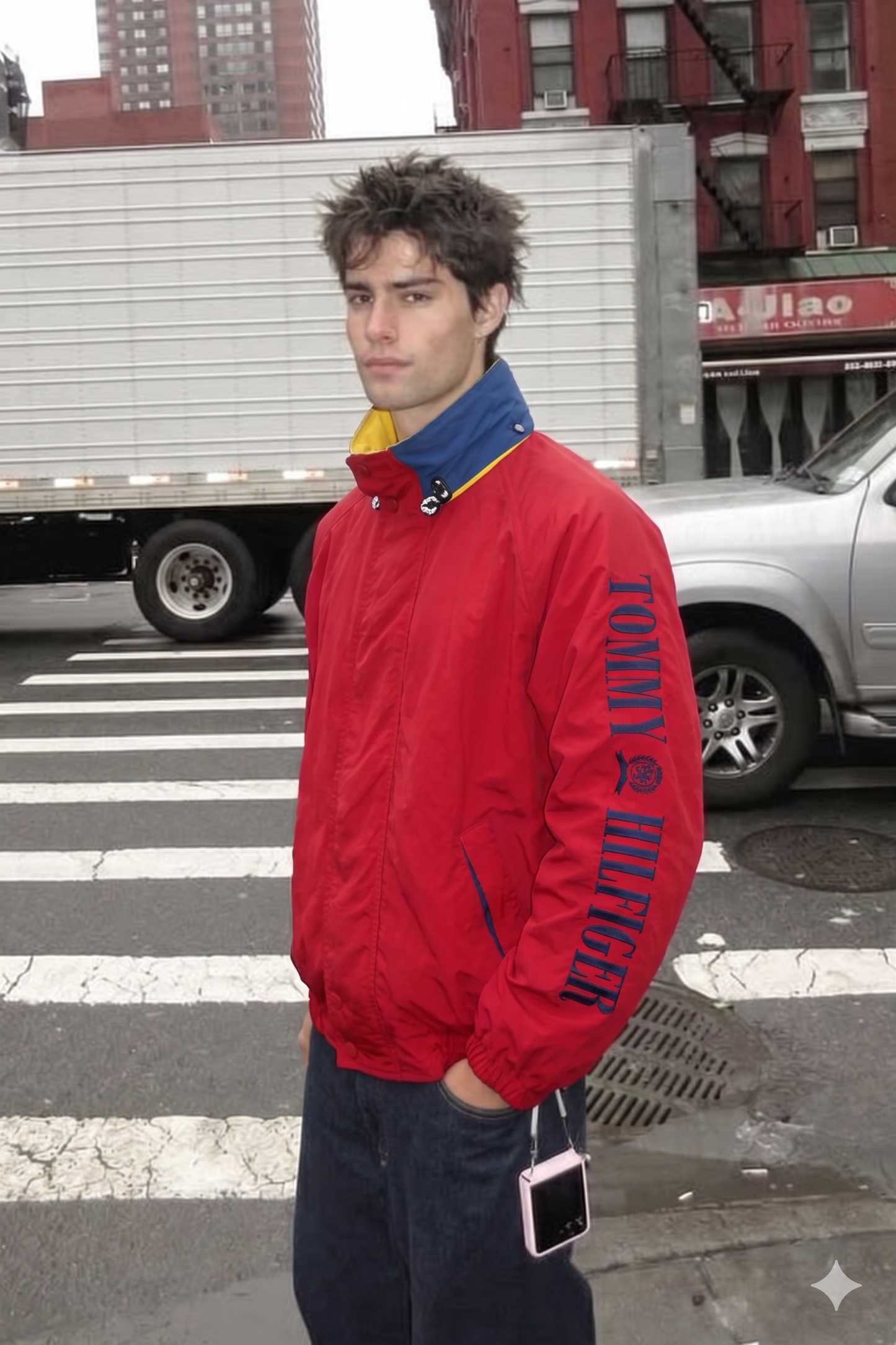1990 Vintage Tommy Hilfiger Colorblock Spellout Jacket (M)