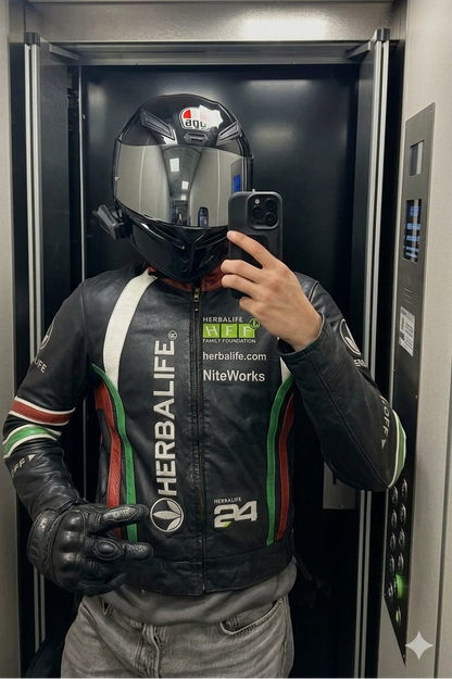 Vintage Herbalife Leather Racing Jacket (S/M)