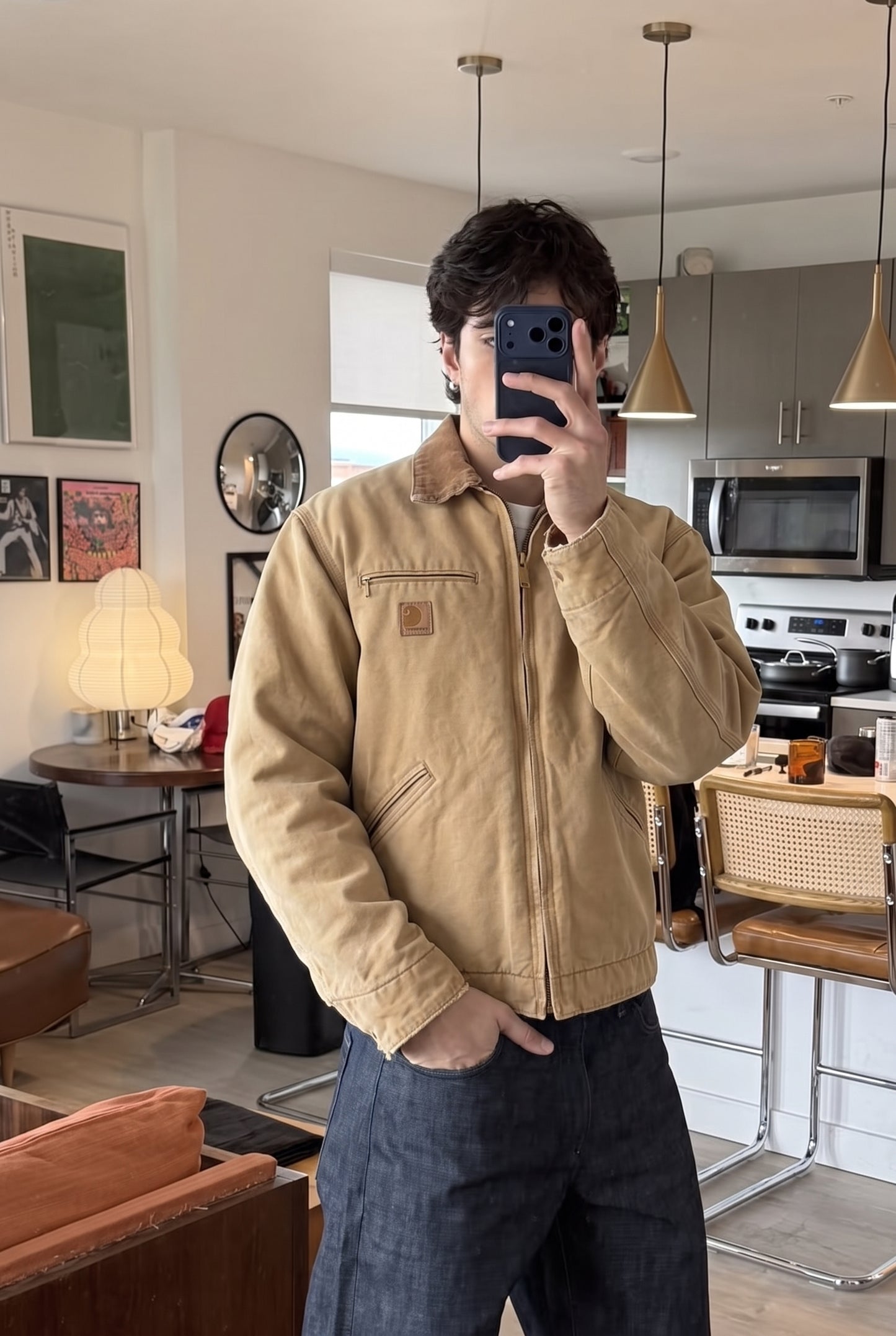 1990's Vintage Carhartt Light Brown Detroit Jacket (L/XL)
