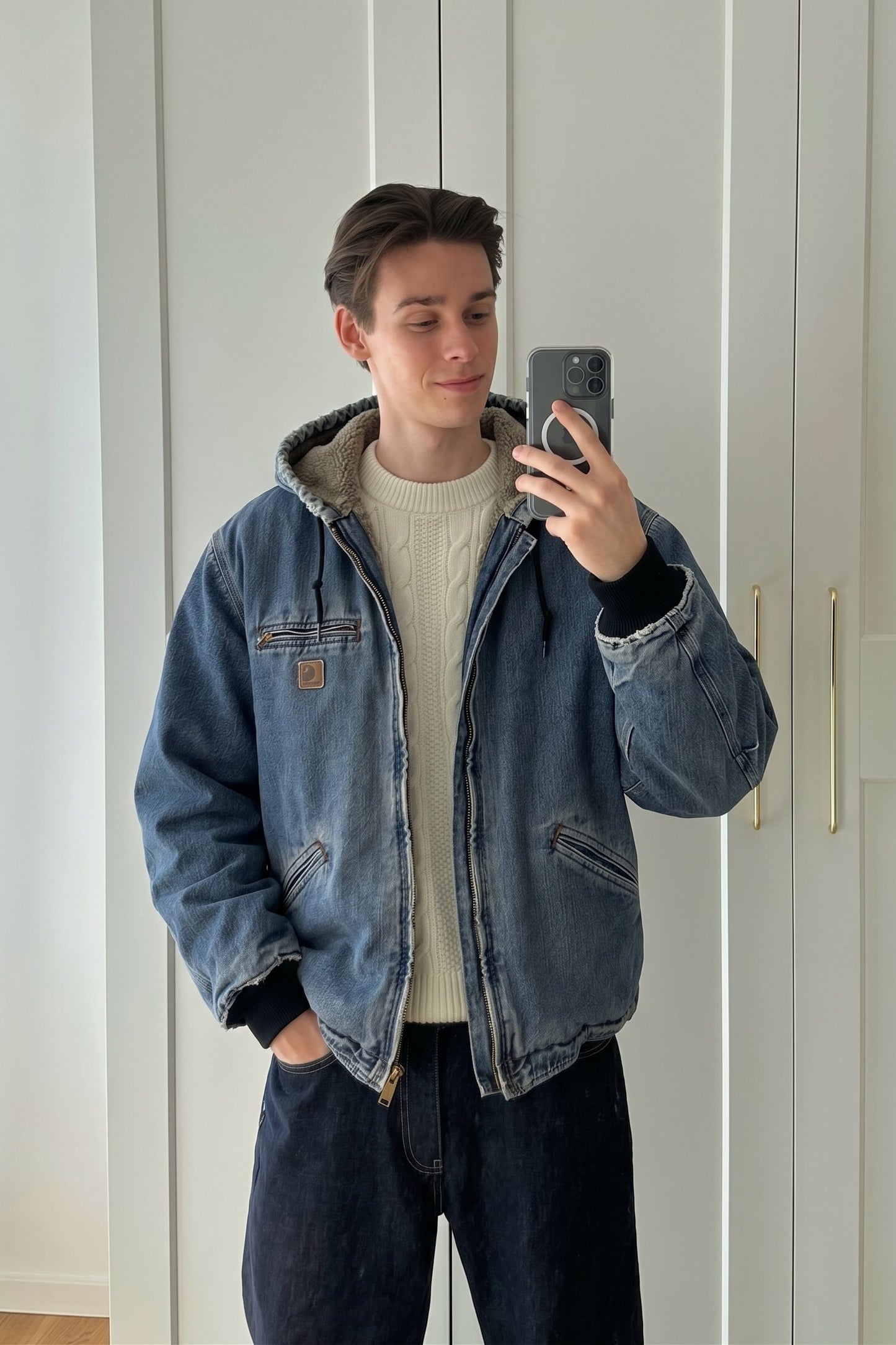2000 Vintage Carhartt Light Denim Sandstone Sierra Jacket (L)
