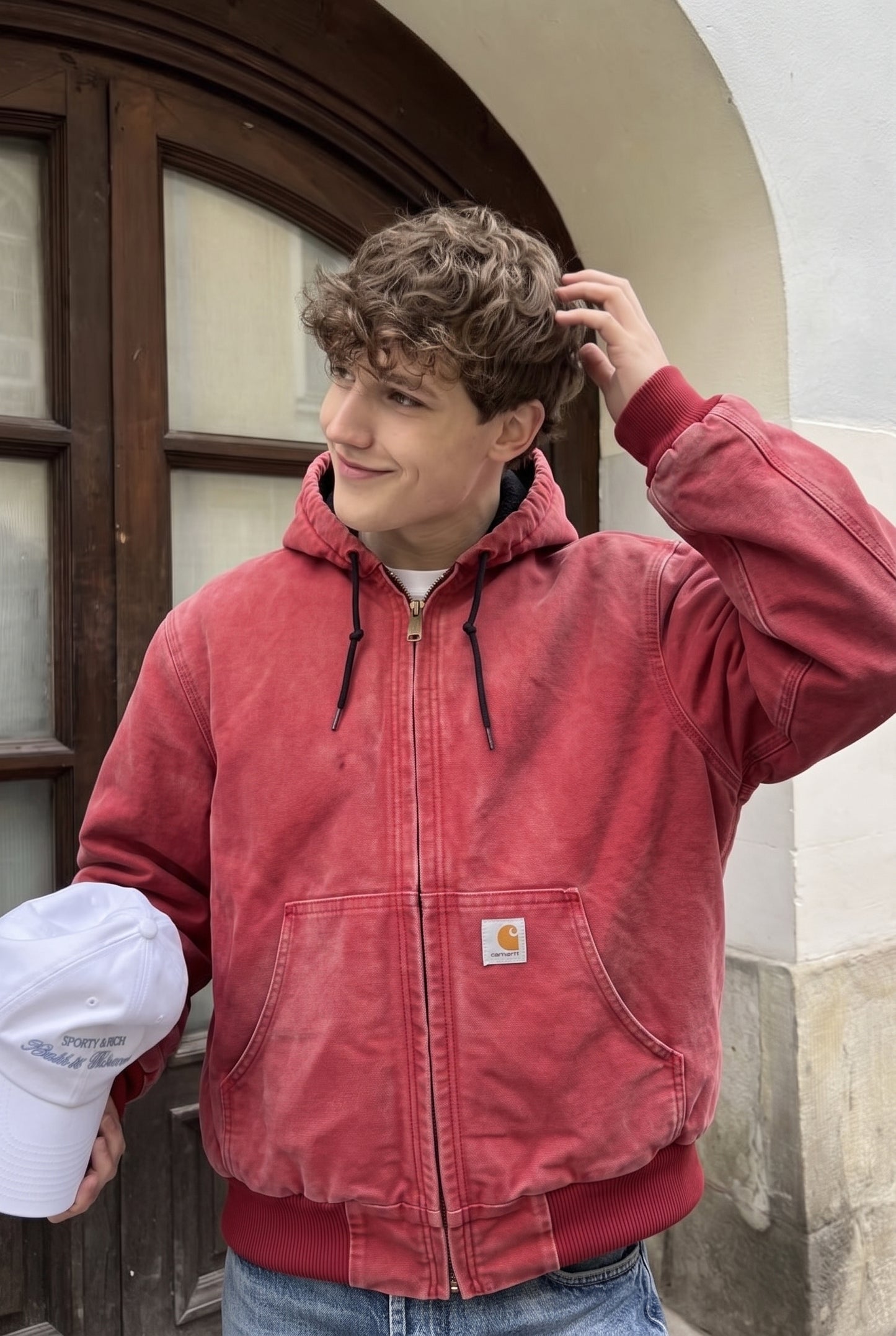 2000 Vintage Carhartt J130 Salmon Active Jacket (M)