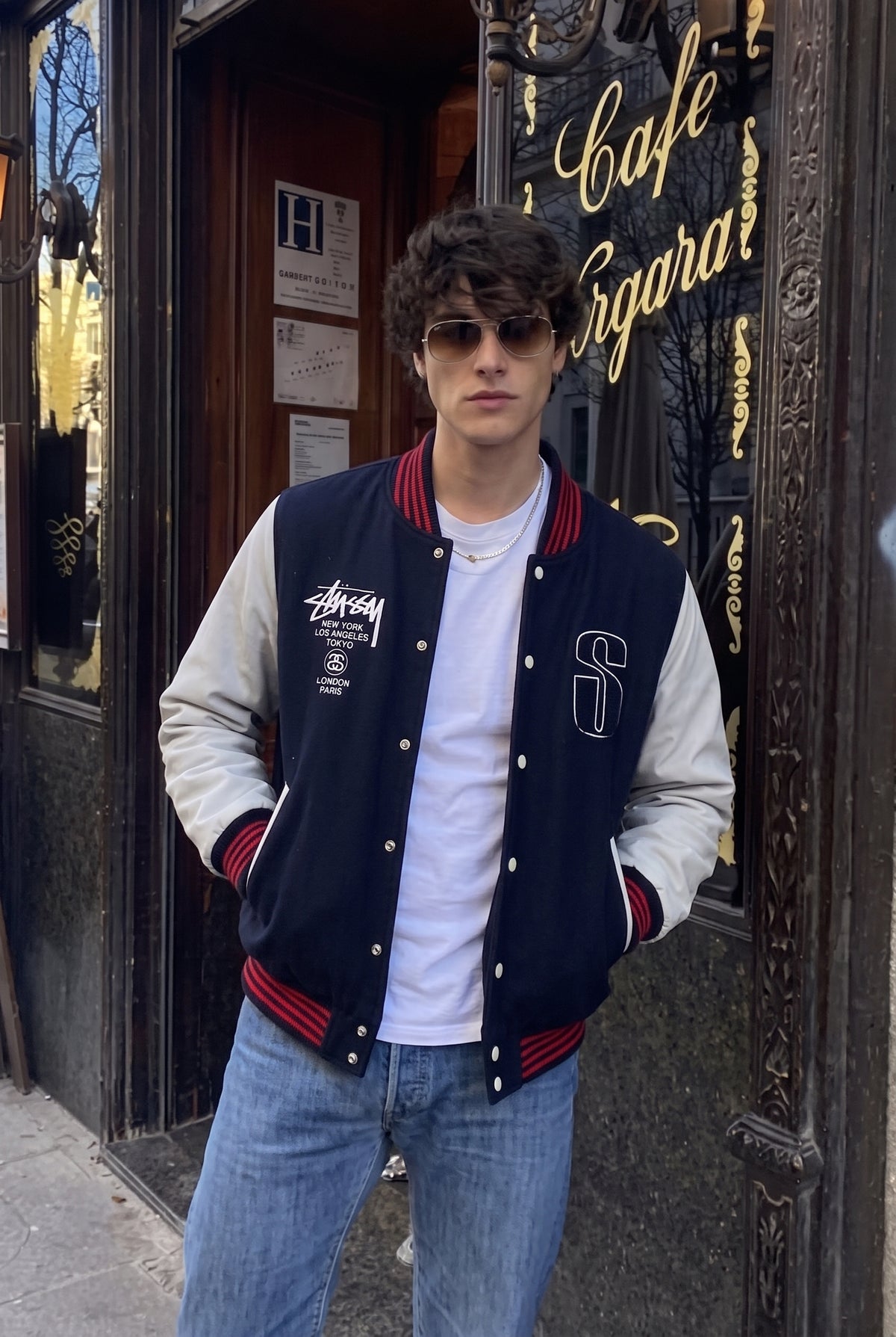 2000 Vintage Stussy Varsity Jacket (M)