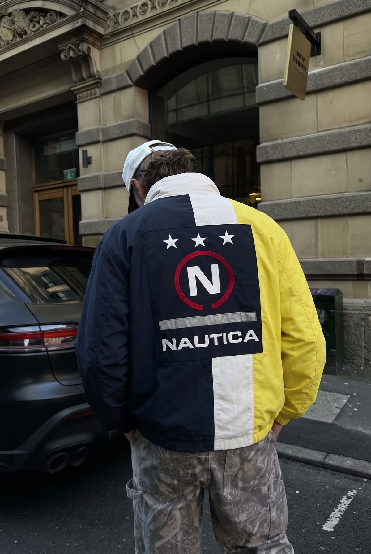 1990 Vintage Nautica Colorblock Big Logo Impermeable Jacket (M)