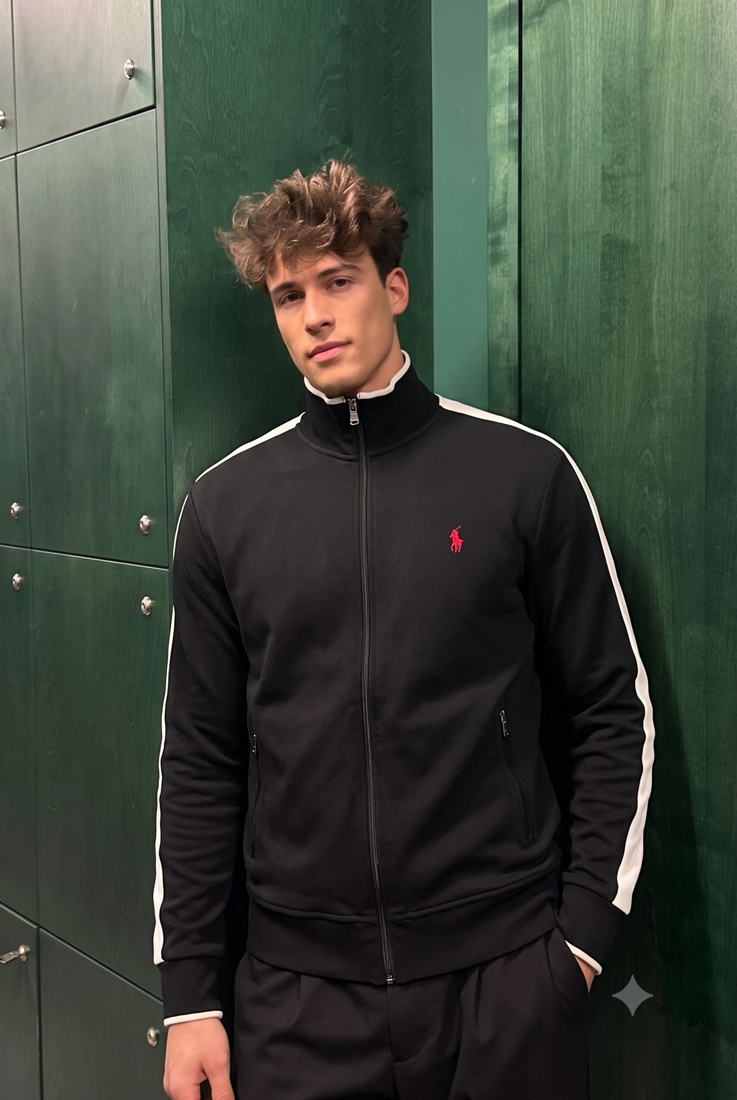 2000 Vintage Polo Ralph Lauren Black Track Jacket (M/L)