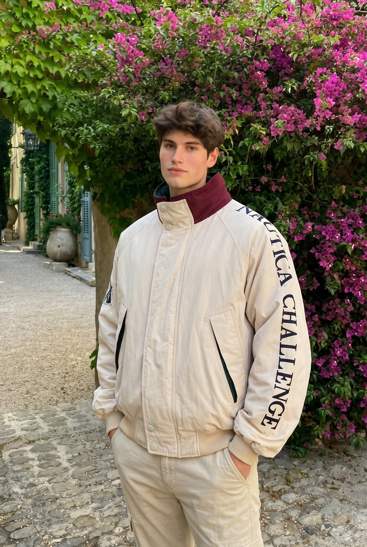 1990 Vintage Nautica Challenge J-Class 1930 Spellout Jacket (L/XL)