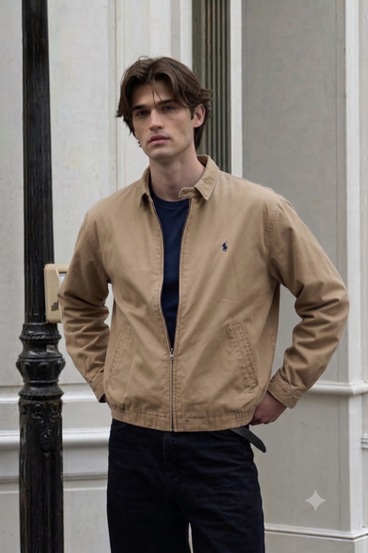 2000 Vintage Polo Ralph Lauren Camel Harrington Jacket (M/L)