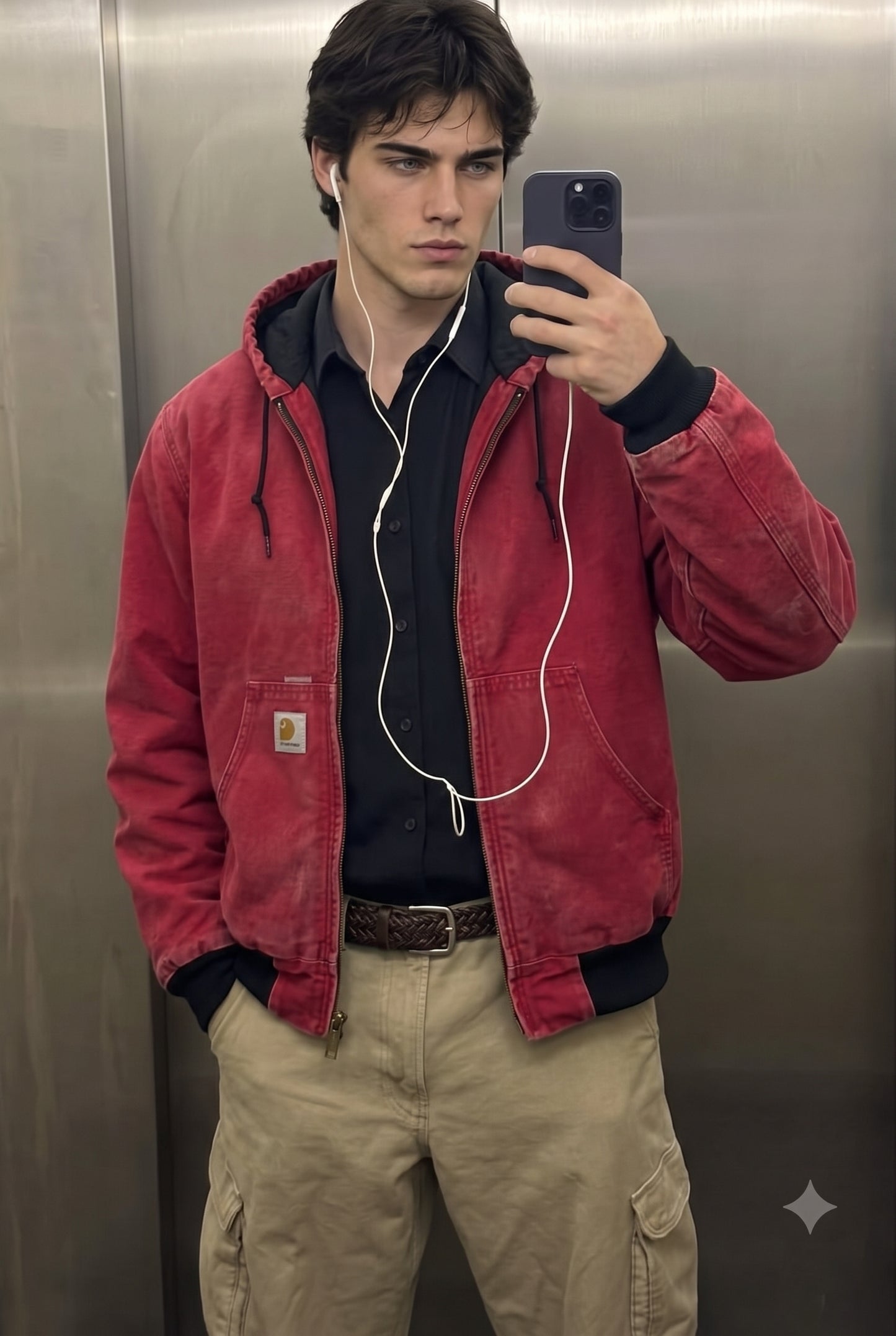 1990 Vintage Carhartt JR110 Light Red Active Jacket (M)