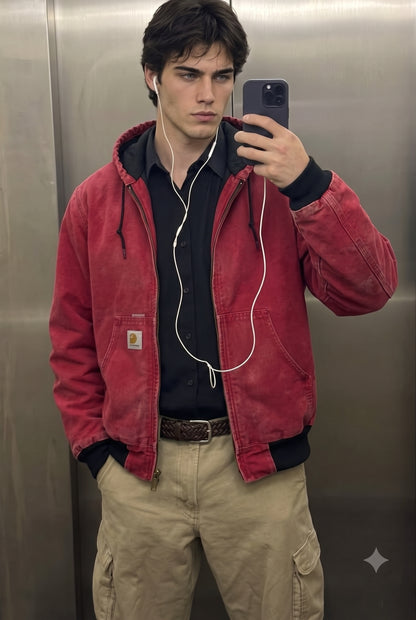1990 Vintage Carhartt JR110 Light Red Active Jacket (M)