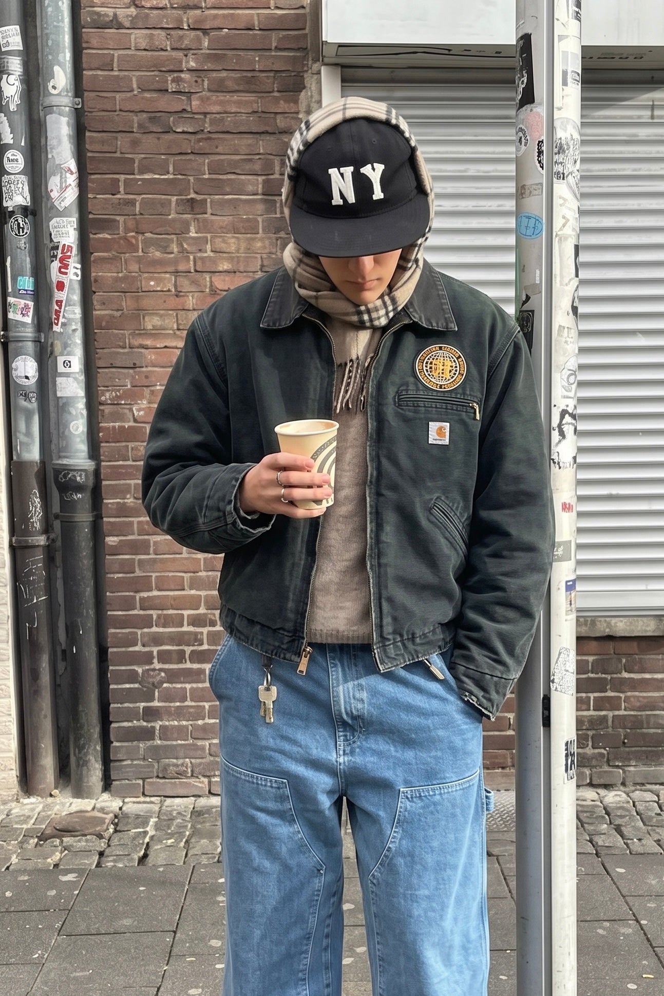 2000 Vintage Carhartt J01 Graphite Detroit Jacket (M/L)