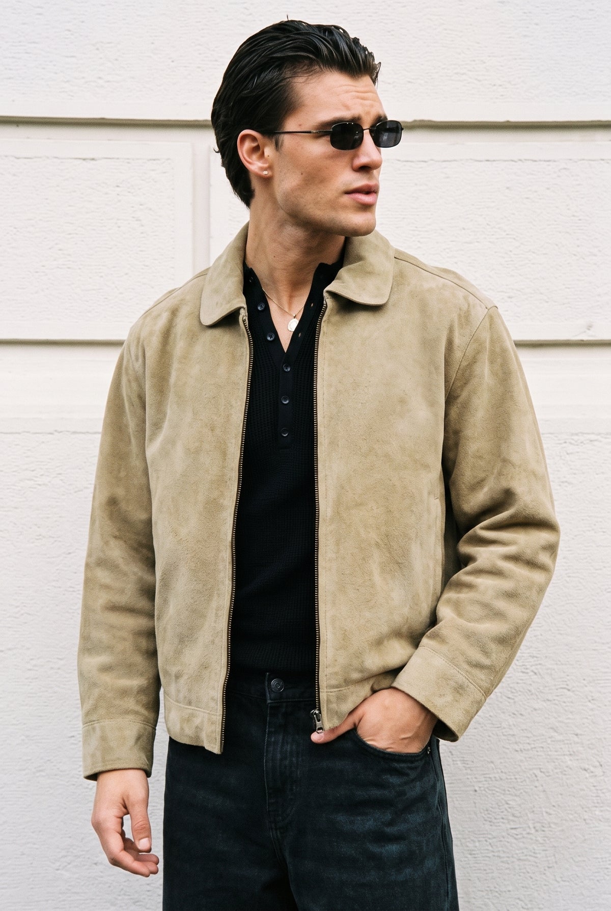 2000 Vintage Tommy Hilfiger Pistachio Suede Harrington (S)