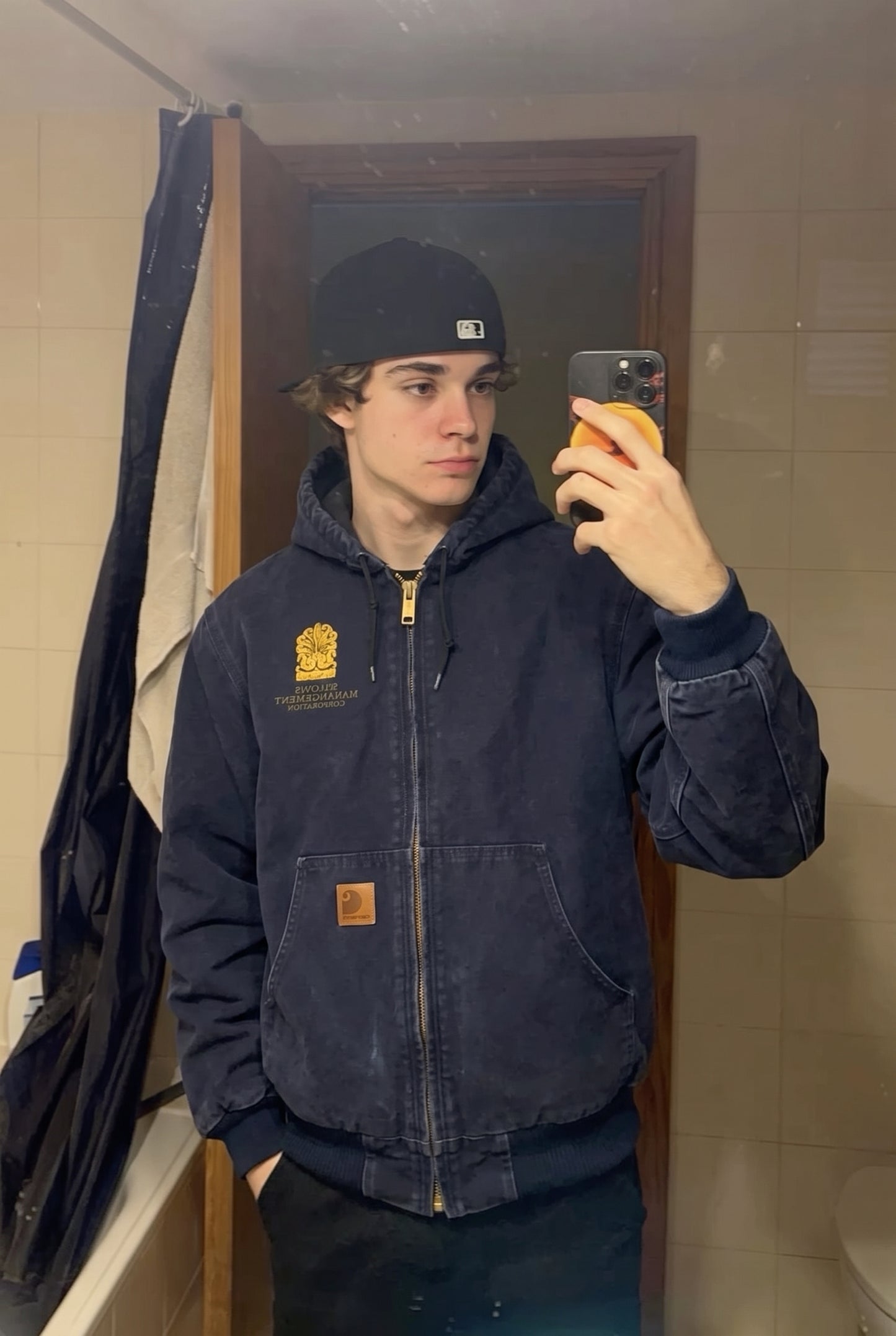 2000 Vintage Carhartt J140  Dark Navy Duck Active Jacket (M)