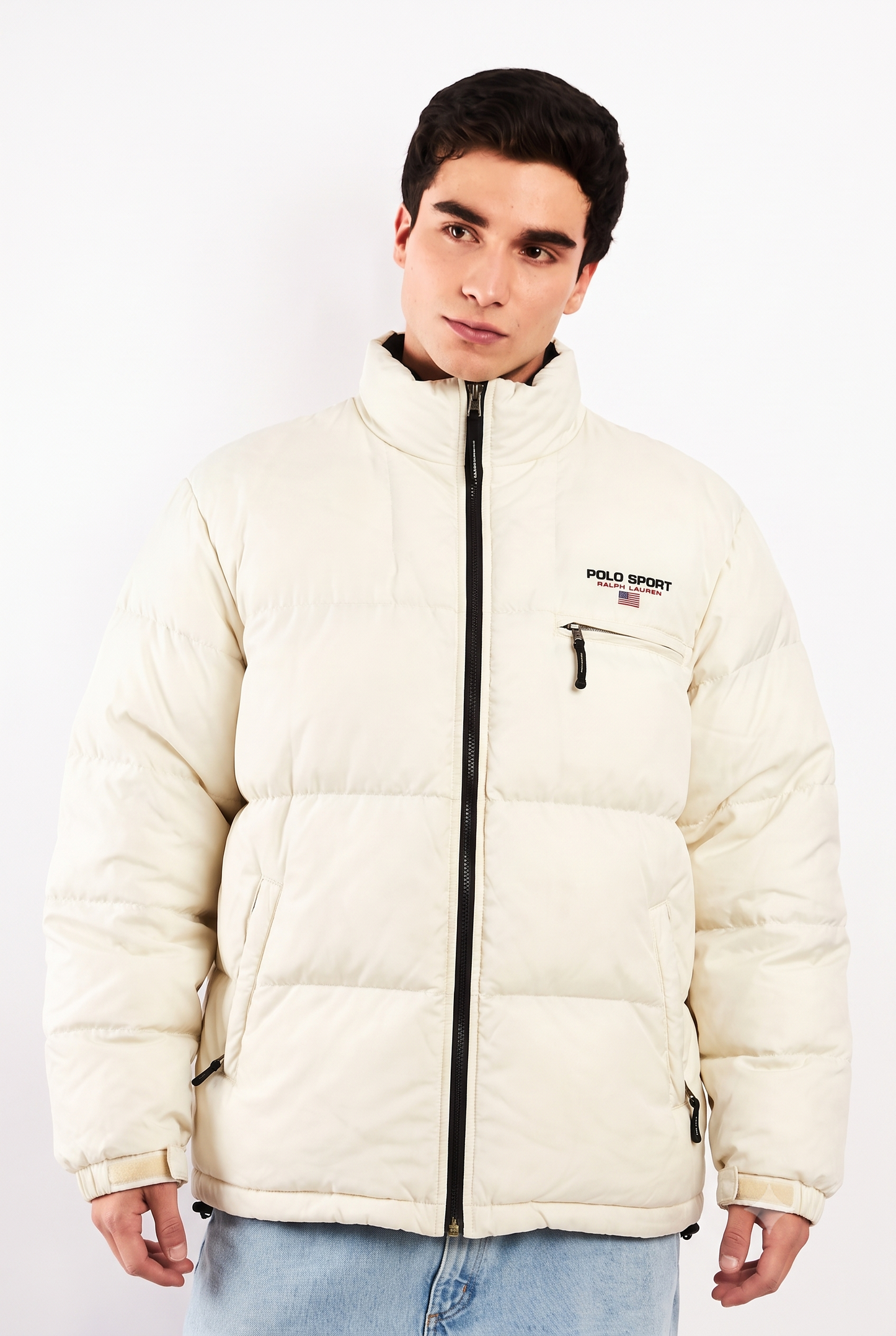 2000 Vintage Polo Sport RL Cream Impermeable Down Puffer Jacket (M/L)