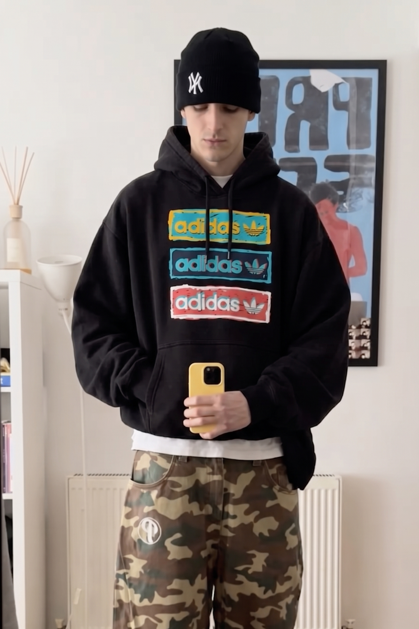 2020 Adidas Black Big Logo Hoodie (M)