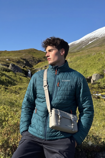 2000 Vintage Columbia Steel Blue Omniheat Puffer Jacket (L/XL)