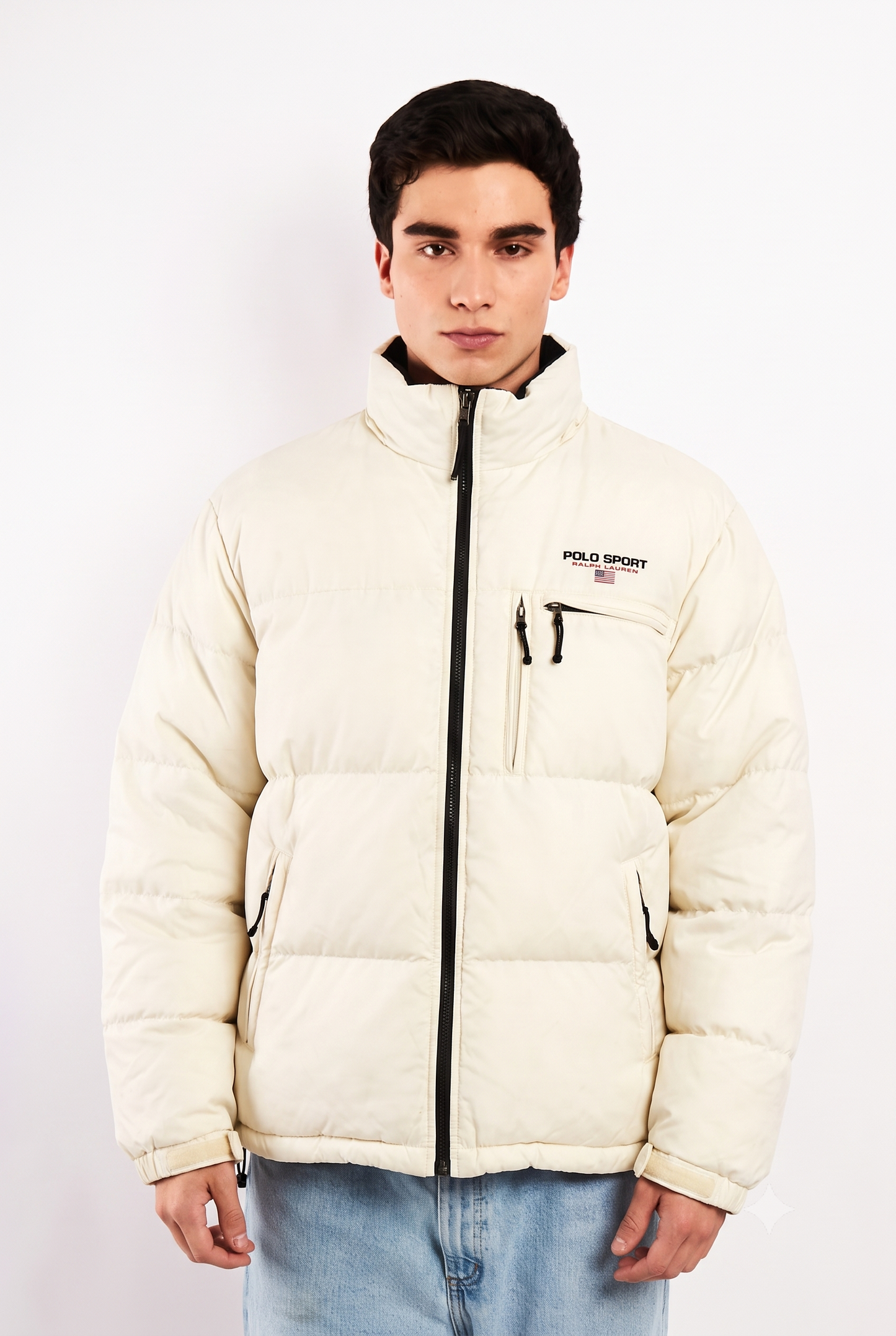 2000 Vintage Polo Sport RL Cream Impermeable Down Puffer Jacket (M/L)
